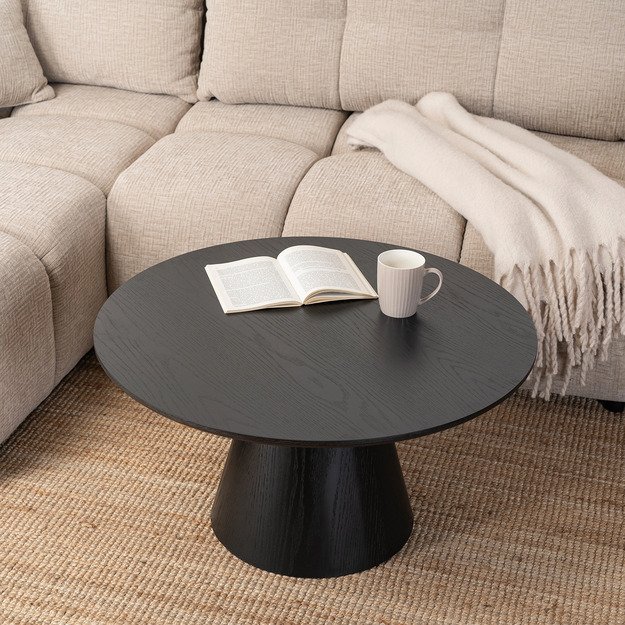 Kasandras Maksas CASSANDER MAX kavos staliukas, 80 cm, juodas, modernus lofto stiliaus 1