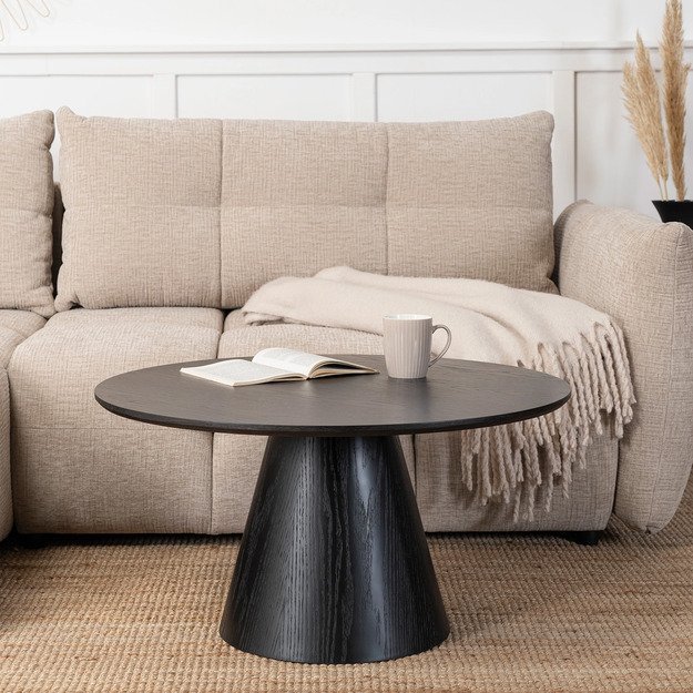 Kasandras Maksas CASSANDER MAX kavos staliukas, 80 cm, juodas, modernus lofto stiliaus