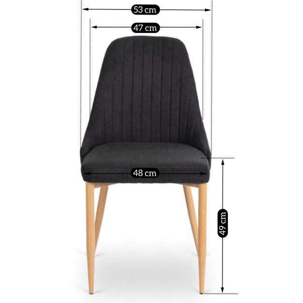 Turinas TORINO apmuštas valgomojo krėslas, juodas, modernus 9