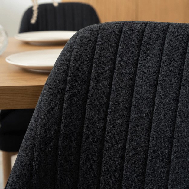 Turinas TORINO apmuštas valgomojo krėslas, juodas, modernus 4