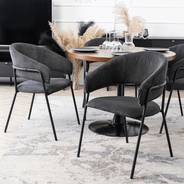 Tinka TINKA Minkštas krėslas, juodas velvetas, modernus loftas 2