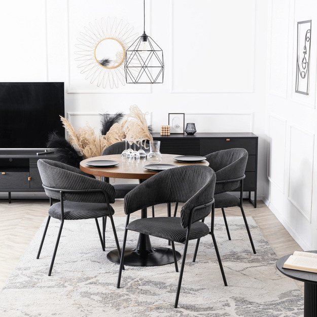 Tinka TINKA Minkštas krėslas, juodas velvetas, modernus loftas