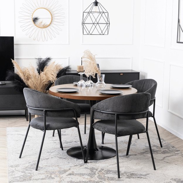 Tinka TINKA Minkštas krėslas, juodas velvetas, modernus loftas 1