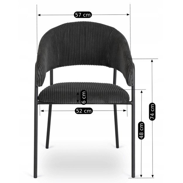 Tinka TINKA Minkštas krėslas, juodas velvetas, modernus loftas 9