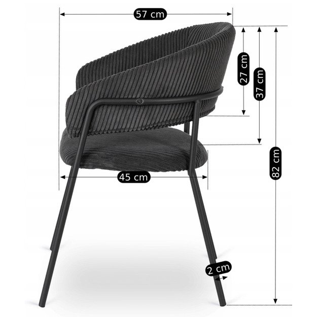 Tinka TINKA Minkštas krėslas, juodas velvetas, modernus loftas 10