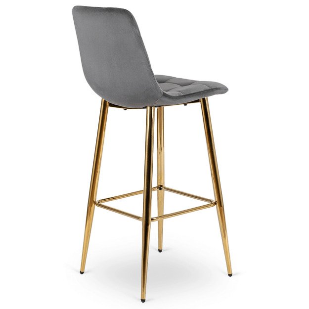 Arielė ARIEL apmuštas baro kėdė, pilkas aksomas, modernus žavesys 3