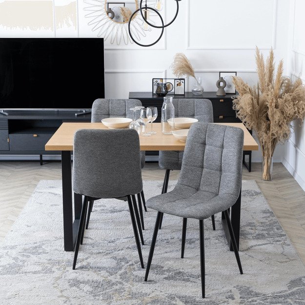 Peru Apmuštas valgomojo krėslas PERU 2, pilkos spalvos, modernus loftas