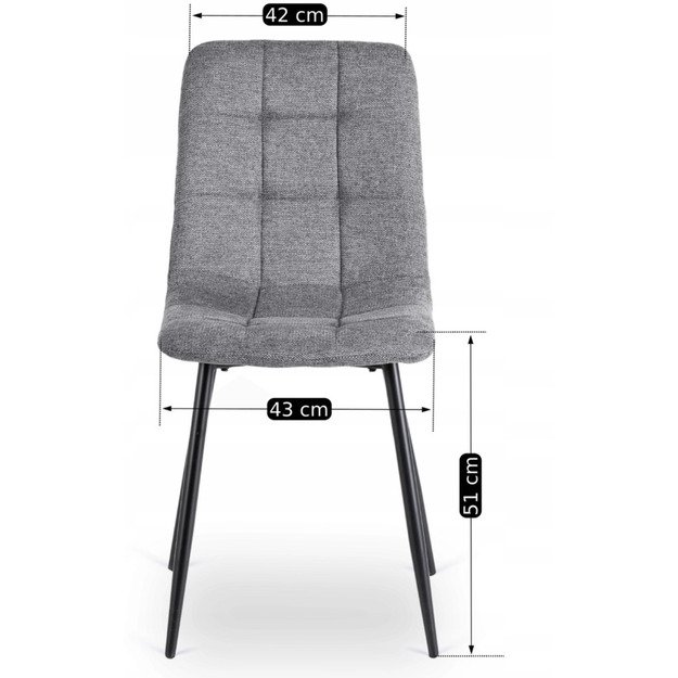 Peru Apmuštas valgomojo krėslas PERU 2, pilkos spalvos, modernus loftas 8