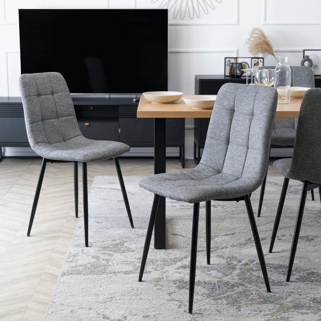 Peru Apmuštas valgomojo krėslas PERU 2, pilkos spalvos, modernus loftas 2