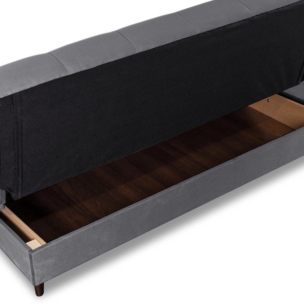 Lima LIMA sofa su miegojimo funkcija, dvivietė išskleidžiama sofa, pilkos spalvos, moderni svetainei 5