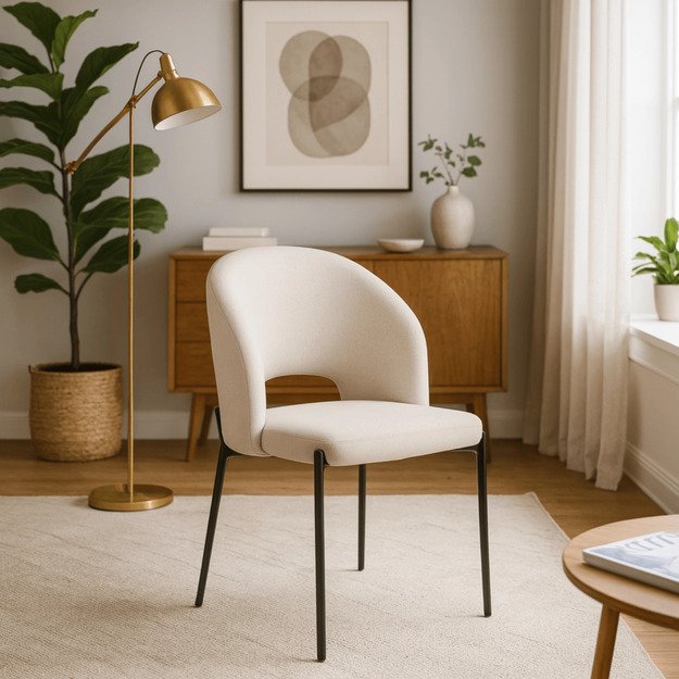 Broliai BROS smėlio spalvos modernus minkštas krėslas 1