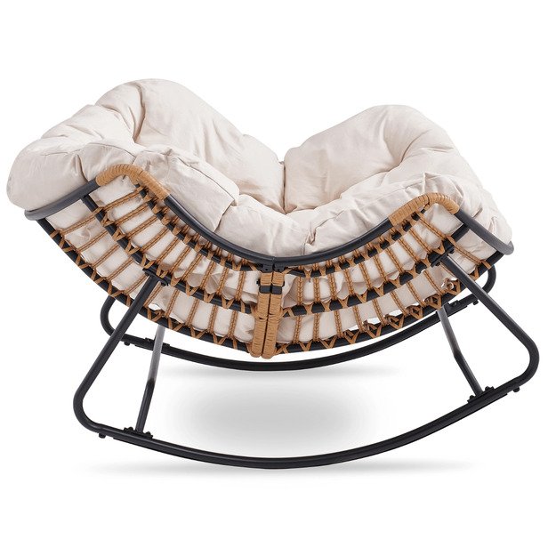 Eltonas ELTON supamoji sodo kėdė ant pakeliamų slydimų, smėlio spalvos, moderni 2