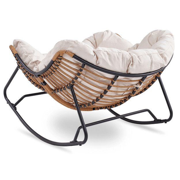 Eltonas ELTON supamoji sodo kėdė ant pakeliamų slydimų, smėlio spalvos, moderni 3