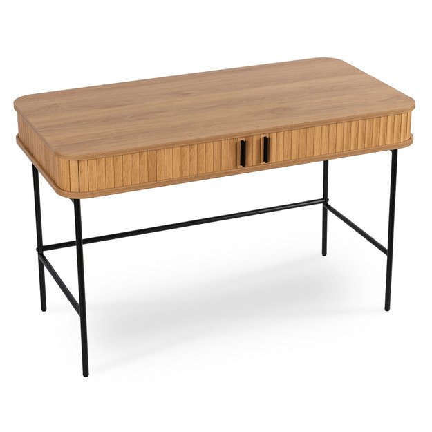 Triša TRISH išskleidžiamas rašomasis stalas, 120 cm, ąžuolo raštas, modernus lofto stiliaus 3