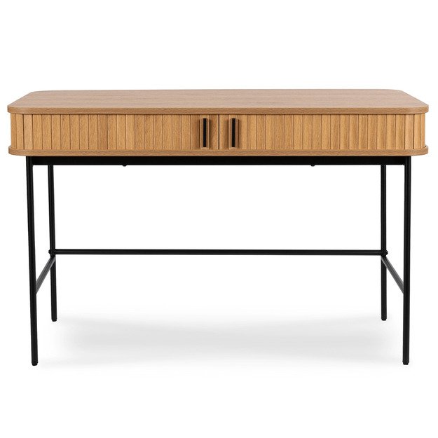 Triša TRISH išskleidžiamas rašomasis stalas, 120 cm, ąžuolo raštas, modernus lofto stiliaus 4