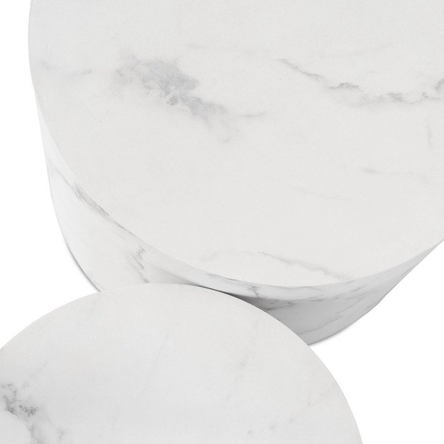Leila LEILA kavos staliukų komplektas, 43 cm/53 cm, baltas marmuras, modernus žavesys 3