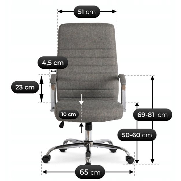 Renė RENES pilka moderni pasukama biuro kėdė 7