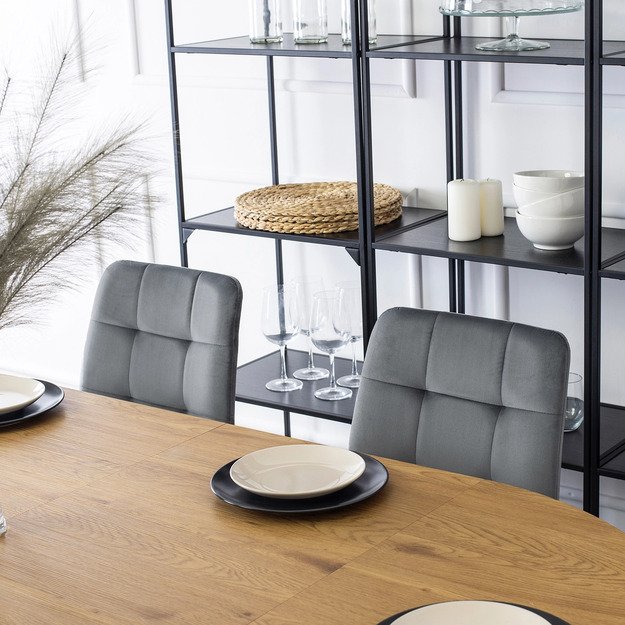  PERU Minkštas svetainės krėslas RICK pilkas aksomas modernus loftas 10