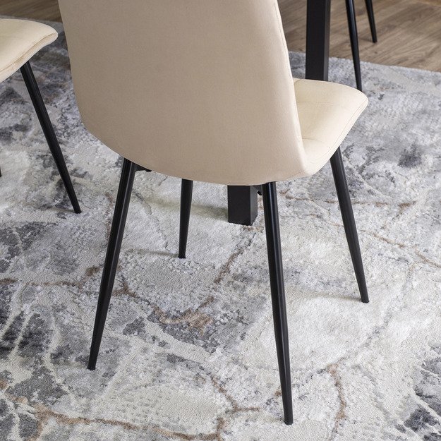 Peru Valgomojo kėdė, apmuštas, PERU, smėlio spalvos, aksominis, modernus loftas 7