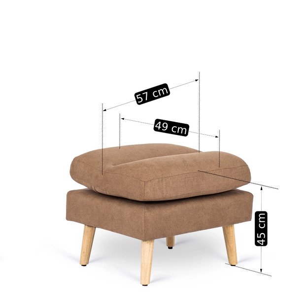 Henris HENRY poilsio krėslas su pakoja, rudas, modernus lofto stilius 12