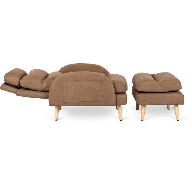 Henris HENRY poilsio krėslas su pakoja, rudas, modernus lofto stilius 4