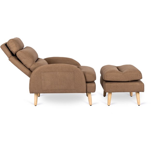 Henris HENRY poilsio krėslas su pakoja, rudas, modernus lofto stilius 5