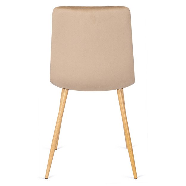 Fredis FREDY apmuštas valgomojo krėslas, smėlio spalvos, aksomas, modernus loftas 10