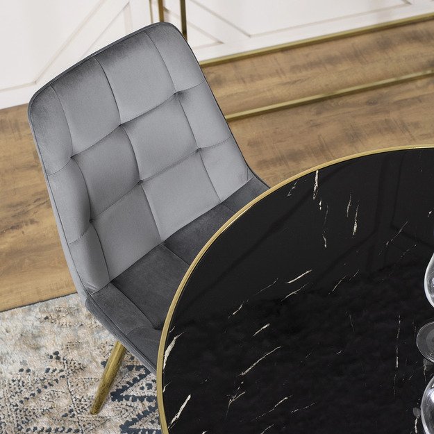 Tinga TINGA apvalus stalas, 100 cm, juodas/auksinis, žavingas 4