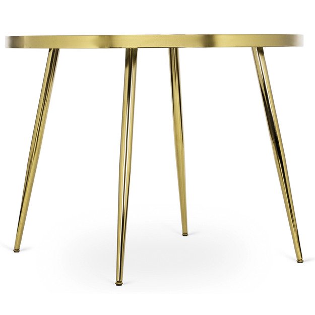 Tinga TINGA apvalus stalas, 100 cm, juodas/auksinis, žavingas 7