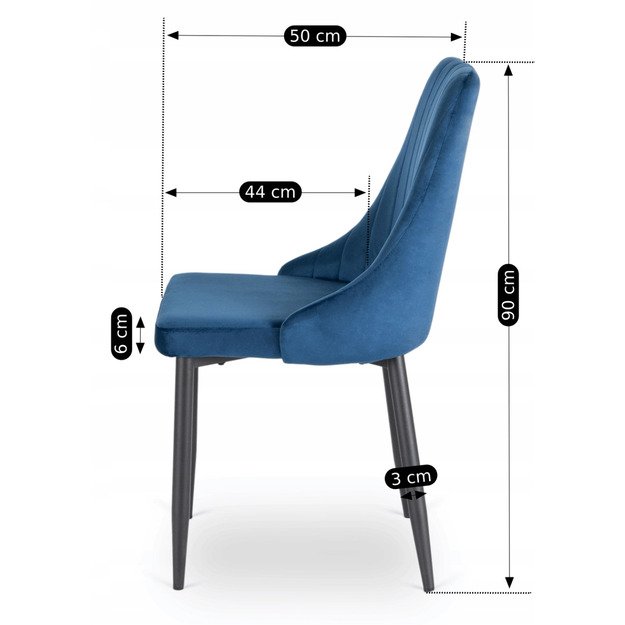 Baris BARI mėlynas aksomo modernus apmuštas valgomojo krėslas 12