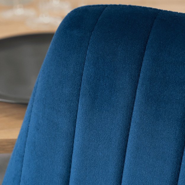 Baris BARI mėlynas aksomo modernus apmuštas valgomojo krėslas 6
