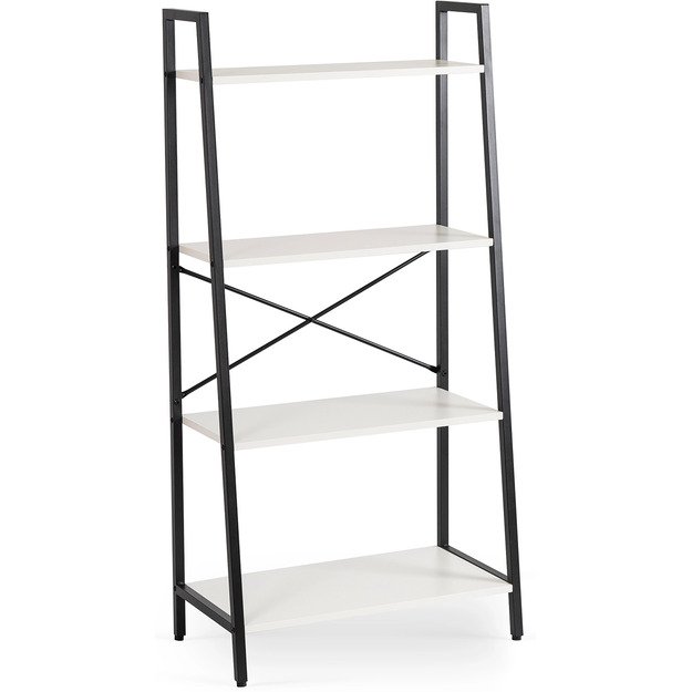 Gia GIA atvira lentyna knygoms ir žaislams svetainei, balta/juoda, modernus industrinis 5