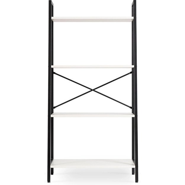 Gia GIA atvira lentyna knygoms ir žaislams svetainei, balta/juoda, modernus industrinis 6