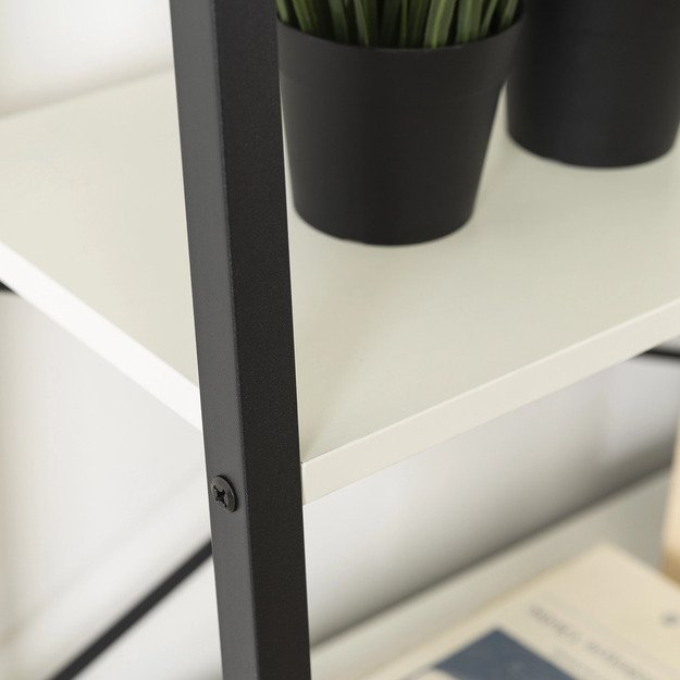 Gia GIA atvira lentyna knygoms ir žaislams svetainei, balta/juoda, modernus industrinis 4