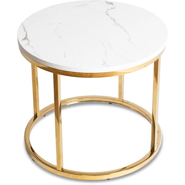 Uola CLIFF kavos staliukas, 53 cm, baltas marmuras/auksas, modernus žavesys 6