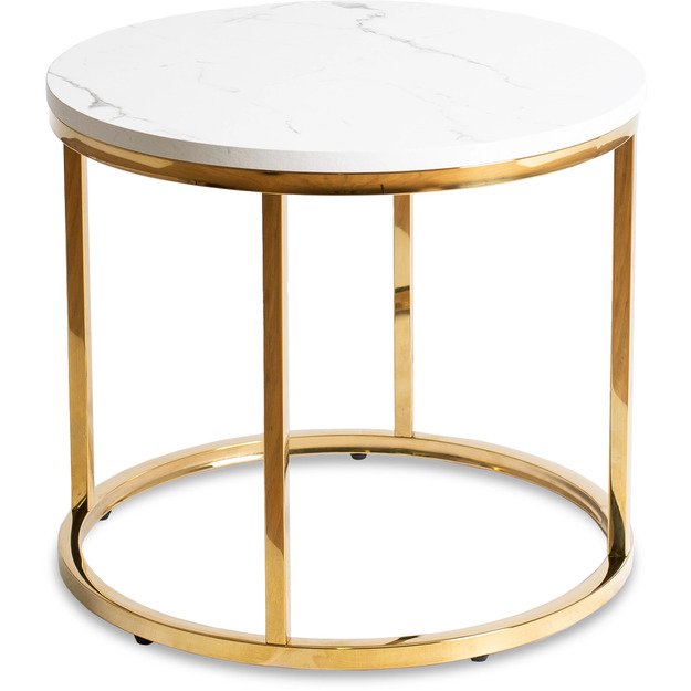 Uola CLIFF kavos staliukas, 53 cm, baltas marmuras/auksas, modernus žavesys 4