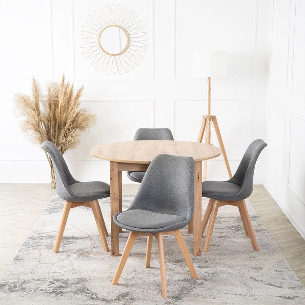 Nevelis NEVEL apmuštas valgomojo krėslas, pilkas, skandinaviško stiliaus