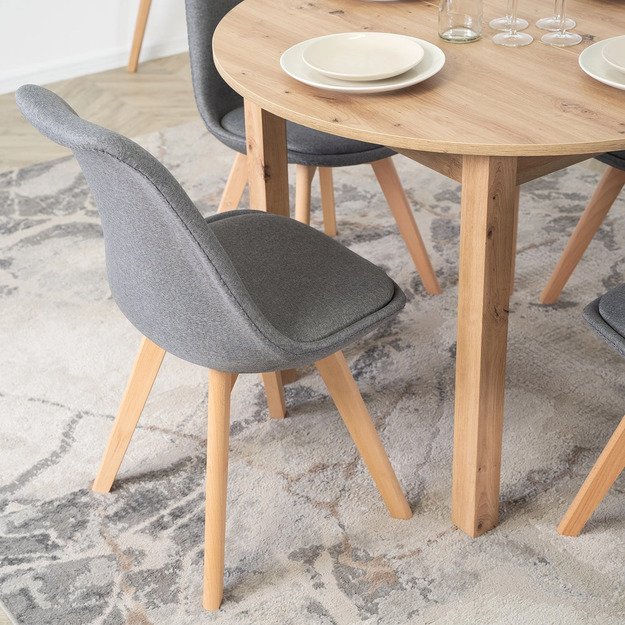 Nevelis NEVEL apmuštas valgomojo krėslas, pilkas, skandinaviško stiliaus 6