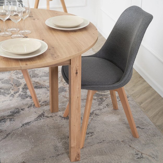 Nevelis NEVEL apmuštas valgomojo krėslas, pilkas, skandinaviško stiliaus 8