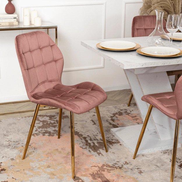 Clarkas CLARK stačiakampis ištraukiamas stalas, 120–160 cm, baltas marmuras, glamūringas 6