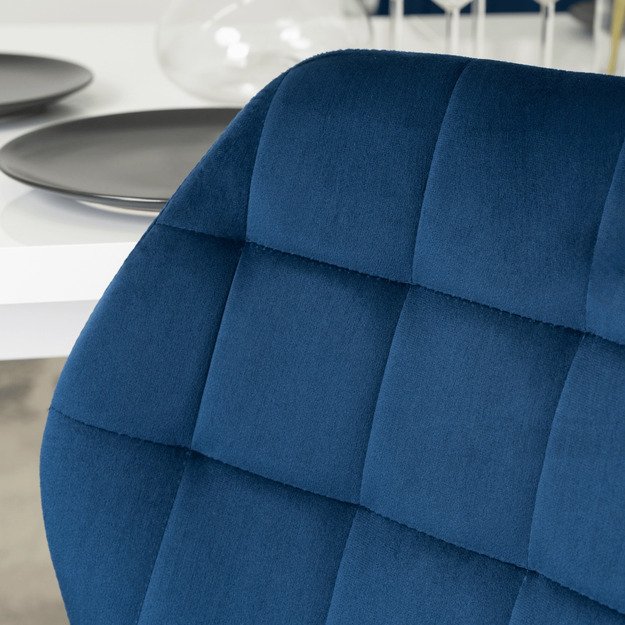 LUCKY tamsiai mėlyna aksominė kėdė 5