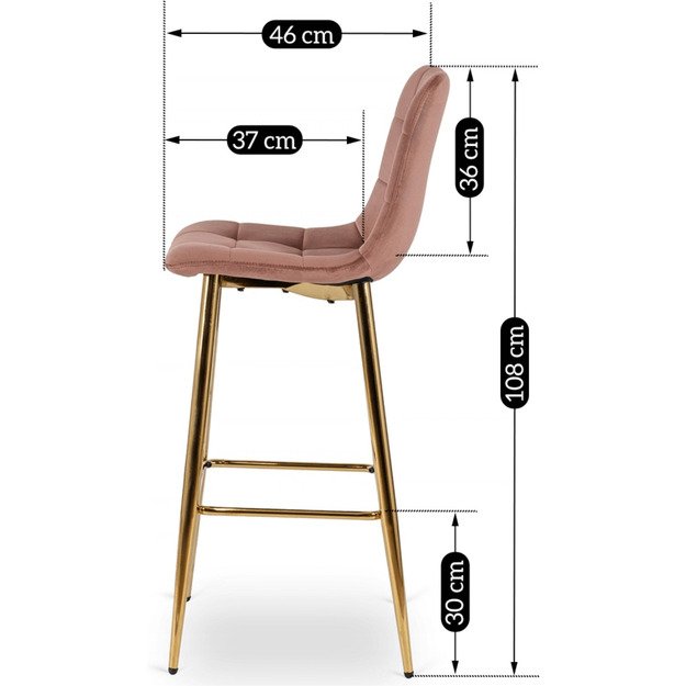 Arielė Apmuštas baro kėdė ARIEL, rožinis aksomas, modernus žavesys 7