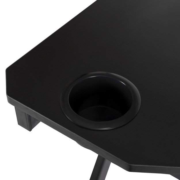 Juoda BLECK žaidimų stalas žaidėjams, 120 cm, juodas, modernus, lofto formos 4