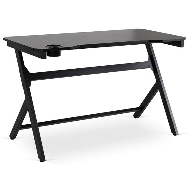 Juoda BLECK žaidimų stalas žaidėjams, 120 cm, juodas, modernus, lofto formos 1