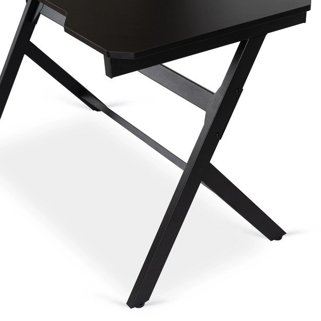 Juoda BLECK žaidimų stalas žaidėjams, 120 cm, juodas, modernus, lofto formos 6