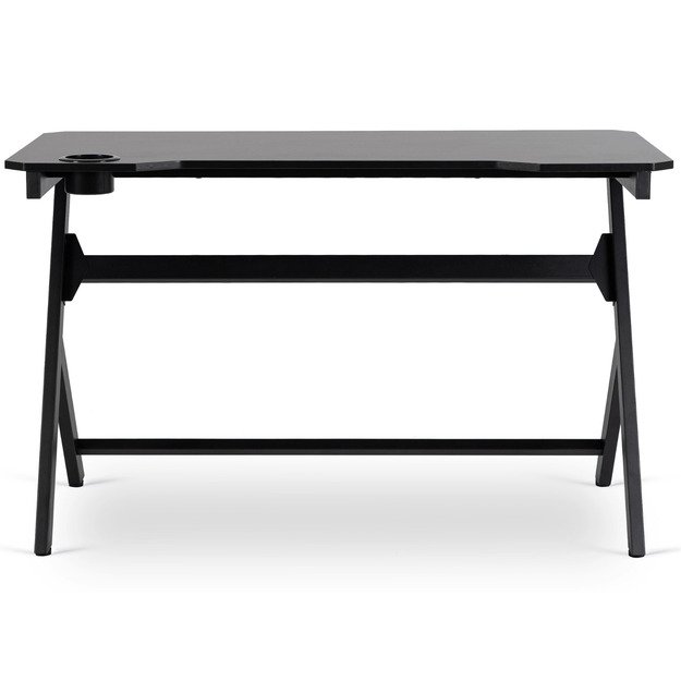 Juoda BLECK žaidimų stalas žaidėjams, 120 cm, juodas, modernus, lofto formos 3