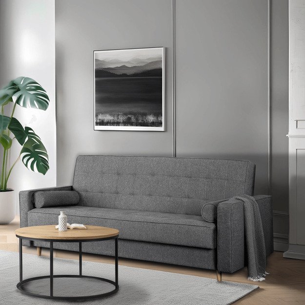 Malta Dvivietė sofa su miegojimo funkcija MALTA, pilkos, moderni svetainė