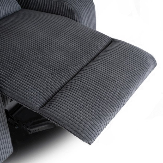 Torresas TORRES pilkas velveto modernus atlošiamas fotelis su pakoja 13