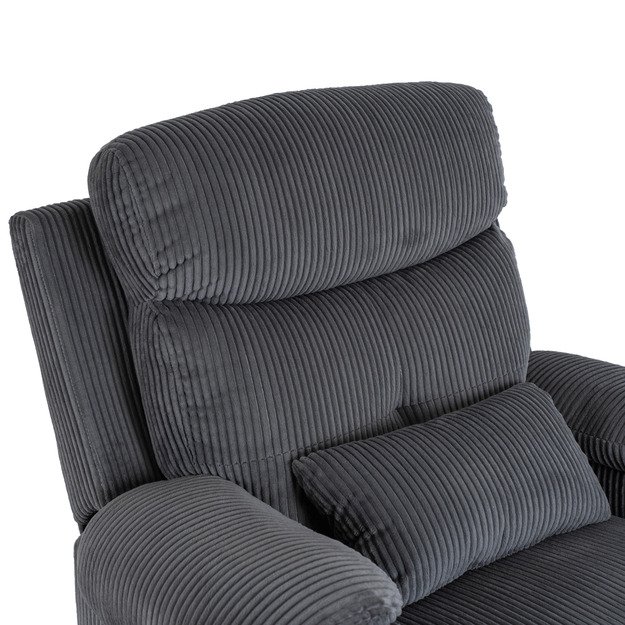 Torresas TORRES pilkas velveto modernus atlošiamas fotelis su pakoja 11