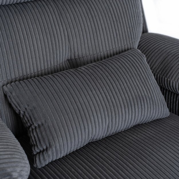 Torresas TORRES pilkas velveto modernus atlošiamas fotelis su pakoja 12